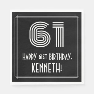 61ste verjaardag: Art Deco Geïnspireerde look "61" Servet