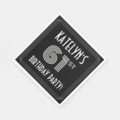 61ste verjaardag: Art Deco Style + aangepaste naam Servet (Hoek)