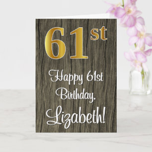 61ste verjaardag: Elegant Faux Gold Kijk #, Faux W Kaart