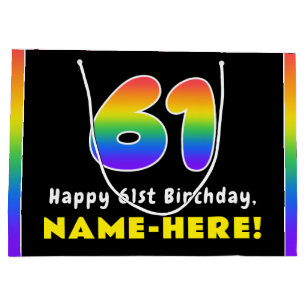 61ste verjaardag: kleurrijke regenboog # 61, Naam  Groot Cadeauzakje