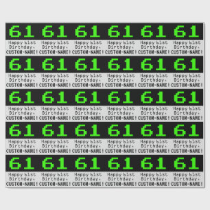 61ste verjaardag - Nerdy / Geeky stijl "61" en naa Cadeaupapier