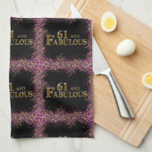 61ste verjaardag theedoek (Quarter Fold)