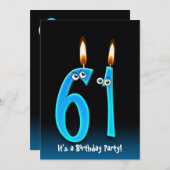 61ste verjaardagsfeestje kaart (Voorkant / Achterkant)