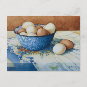 6293 Eieren in Enamelware Bowl Briefkaart