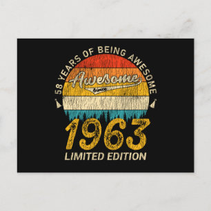 62 Jaar Oud 1963 Retro Geweldig 62e Verjaardag Cad Briefkaart