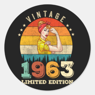 62 jaar oude Bday 1963  62e Verjaardag Vrouwen Ronde Sticker