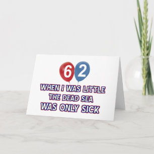 62 jaar oude dode zee verjaardag design kaart