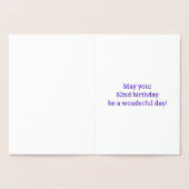 62e anniversaire : audacieux "62 ans !" Carte Gold (Intérieur)