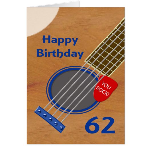 62e anniversaire Guitare Joueur Anniversaire (Devant)