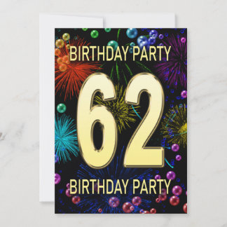 62e anniversaire Invitation fête feux d'artifice