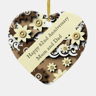 62e bruiloft Jubileum Keramisch Ornament