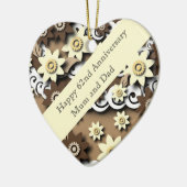 62e bruiloft Jubileum Keramisch Ornament (Links)