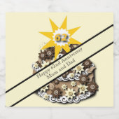 62e bruiloft Jubileum Sparkling Wijnetiket (Enkel label)