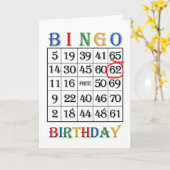 62e carte Bingo anniversaire (Fleur jaune)