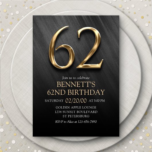 62e Invitation d'anniversaire