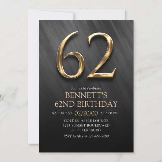 62e Invitation d'anniversaire (Devant)