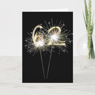 62e jaarsparklers op zwart kaart