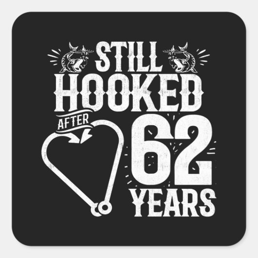 62e Jubileum paren, 62 jaar getrouwd Vierkante Sticker (Voorkant)