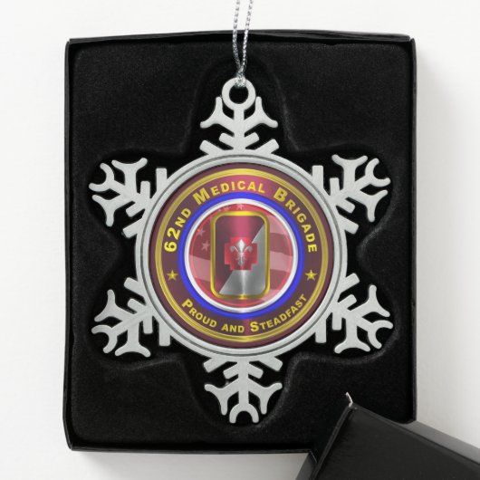 62e medisch brigade tin sneeuwvlok ornament (Kistje)
