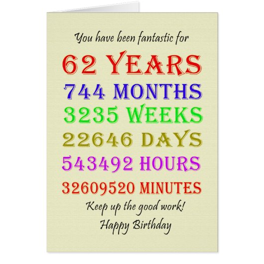 62e mijlpalen van de verjaardag (Voorkant)