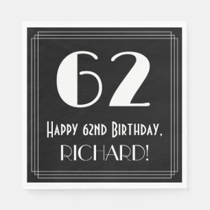 62e verjaardag ~ Art Deco geïnspireerde look "62", Servet