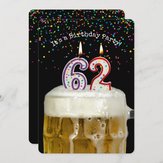 62e verjaardag Bierfeest Kaart (Voorkant / Achterkant)