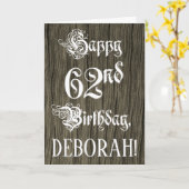 62e verjaardag: Fancy, elegante tekst; kijk op hou Kaart (Gele Bloem)