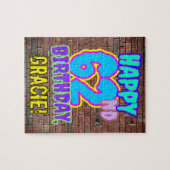 62e verjaardag ~ Fun, door Urban Graffiti geïnspir Legpuzzel (Horizontaal)