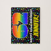 62e verjaardag - Fun, kleurrijk Star Field Pattern Legpuzzel (Verticaal)