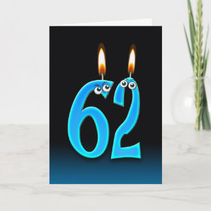 62e verjaardag kaarsen kaart
