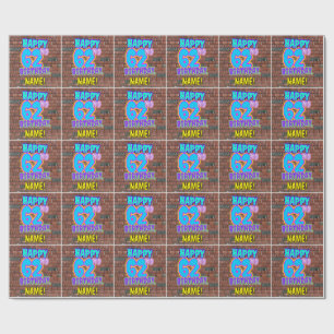 62e verjaardag: Leuk, Urban Graffiti geïnspireerd  Cadeaupapier