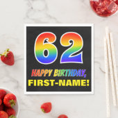 62e verjaardag: Vet, Vun, Eenvoudig, Regenboog 62 Servet (Insitu)