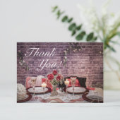 6371-Bruid en bruidegom Trouwtafel Bedankkaart (Staand voorkant)