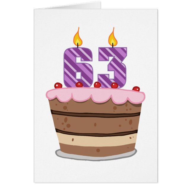 63 ans sur le gâteau d'anniversaire (Devant)