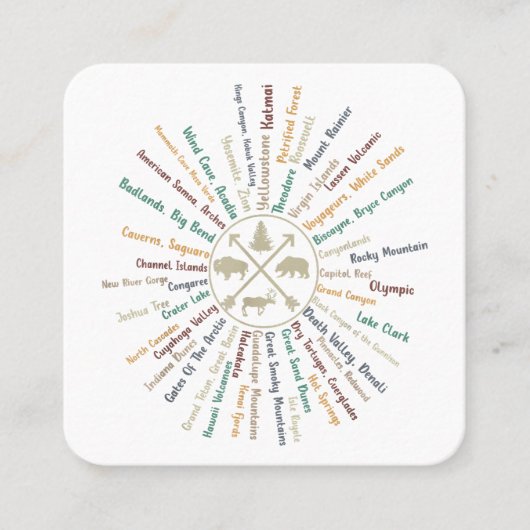 63 Carte des parcs nationaux Cadeaux US Park Campi (Devant)