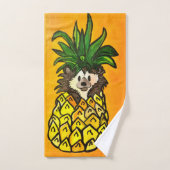 63 Hérisson et serviettes en ananas SET (Serviette à main)