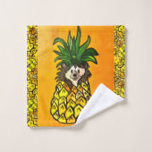 63 Hérisson et serviettes en ananas SET (Gant de toilette)