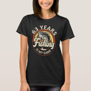 63 jaar Gevist is mijn sportvisserij als geboorte T-shirt