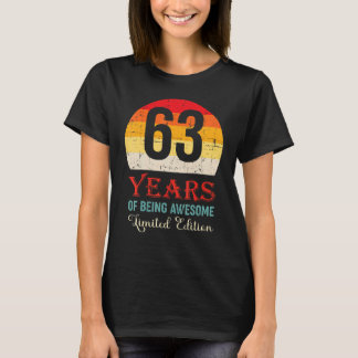 63 jaar Geweldige 63ste verjaardag T-shirt