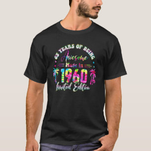 63 jaar oude 1960 63e dag B-kleurstof T-shirt