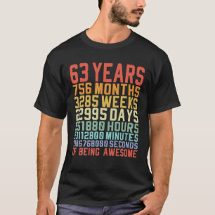 63 jaar Oude 63e jaardag Ret T-shirt