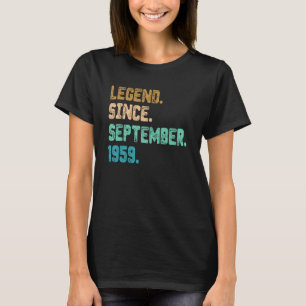 63 jaar oude legende sinds september 1959 63e gebo t-shirt
