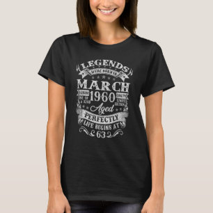 63 jaar Oude Legenden geboren in maart 1960 63e T-shirt