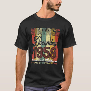 63 jaar oude Retro december 1958 63rd Birthday dec T-shirt