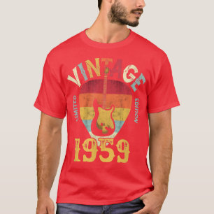 63 jaarOude Vintage 1959 Guitar Pick 63rd Birthday T-shirt