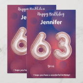 63-jarige Happy Birthday-kaart (Voorkant / Achterkant)