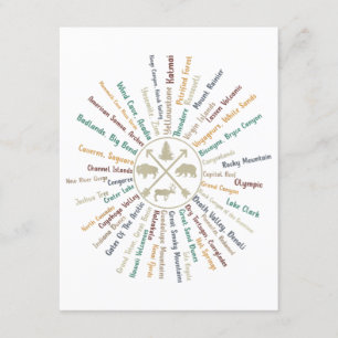 63 National Parks Map geeft US Park Campin Informatiekaartje