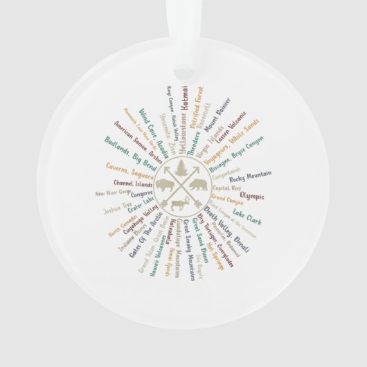 63 National Parks Map geeft US Park Campin Ornament (achterkant)