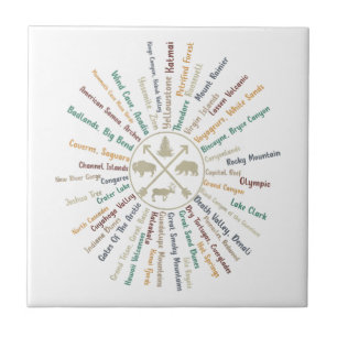 63 National Parks Map geeft US Park Campin Tegeltje