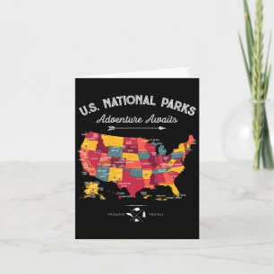 63 Parcs nationaux Carte Us Park Retro Camping Vin